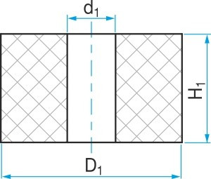 Silentblok - válcová pružina průchozí typ GP 50x10/40 - N2