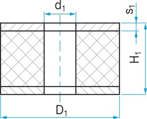 Silentblok - válcová pružina průchozí typ GH 75x25/55 - N2 - 2