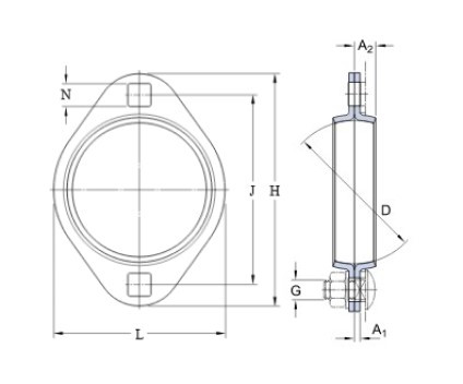 SKF PFT 80 oválné plechové ložiskové těleso - N2 - 2