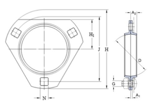 SKF PFD 52 trojúhelníkové plechové ložiskové těleso - N2 - 2