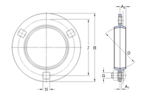 SKF PF 40 kulaté plechové ložiskové těleso - N2 - 2