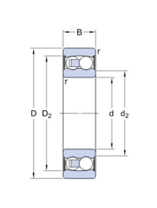 SKF 2303 E-2RS1TN9 naklápěcí kuličkové ložisko - N2 - 2