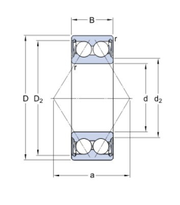 SKF 3207 A-2RS1TN9/MT33 kuličkové ložisko s kosoúhlým stykem - N2 - 2