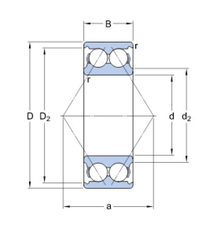 SKF 3206 ATN9/C3 kuličkové ložisko s kosoúhlým stykem - N2 - 2