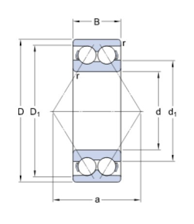SKF 3316 A kuličkové ložisko s kosoúhlým stykem - N2 - 2