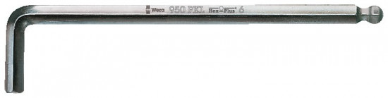 Klíč zástrčný šestihranný s kulovou hlavou 4 x 140 mm chromovaný 950 PKL, WERA 022058 - N2