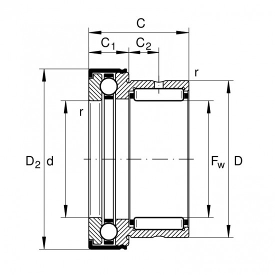 INA NKX 35 Z-XL ložisko - N2 - 2