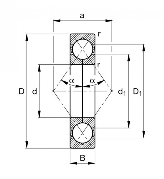 FAG QJ 211-XL-MPA-C3 čtyřbodové ložisko - N2 - 2