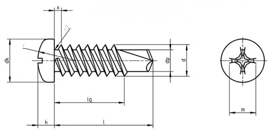 Šroub TEX Phillips DIN 7504N 4,8x22 nerez A2 - N2