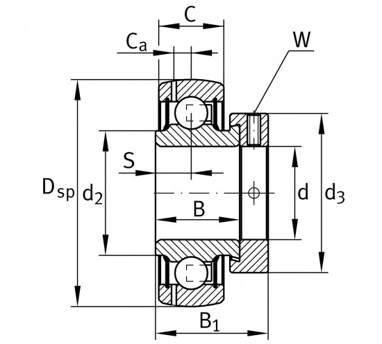 INA GRAE 60-XL-NPP-B upínací ložisko - N2 - 2