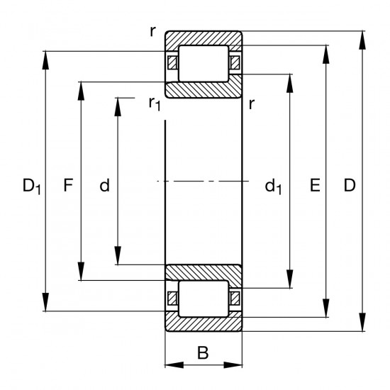 FAG NJ 2316-E-XL-M1 válečkové ložisko - N2 - 2