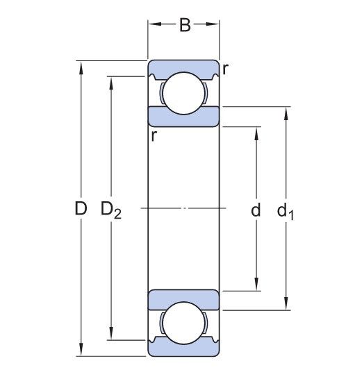 SKF W 6202 nerezové kuličkové ložisko - N2 - 2
