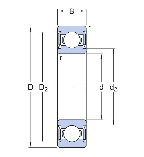 SKF W 6200-2RS1 nerezové kuličkové ložisko - N2 - 2