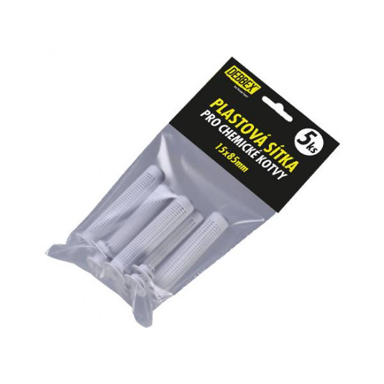 Debbex Plastová sítka pro kotvení do dutých materiálů Ø 15 x 85 mm - 5 ks blistr - N2