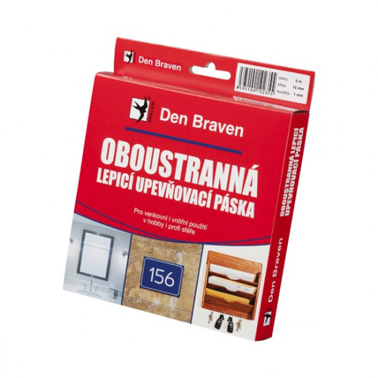 Debbex Oboustranně lepicí upevňovací páska v krabičce 25 mm x 1 mm - 10 m bílá - N2
