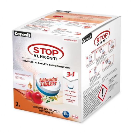Ceresit Stop Vlhkosti PEARL náhradní tablety 3v1 2x300 g energické ovoce - N2