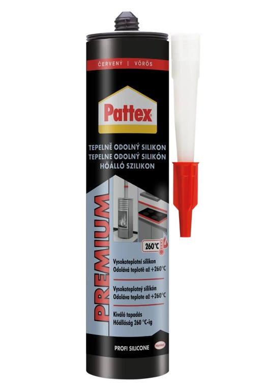 Pattex Tepelně odolný silikon - 280 ml červený - N2
