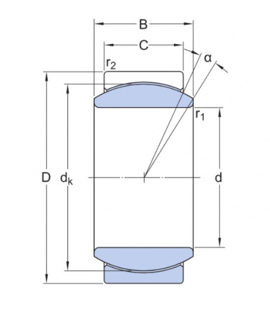 SKF GE 17 C (GE 17 UK) bezúdržbové kloubové ložisko ,ocel/PTFE - N2 - 2