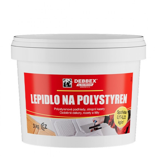 Debbex Lepidlo na polystyren - 3 kg bílá, kbelík - N2