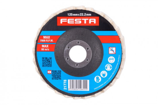 Kotouč leštící filcový lamelový 125 mm/22,2 mm, FESTA 21778 - N2