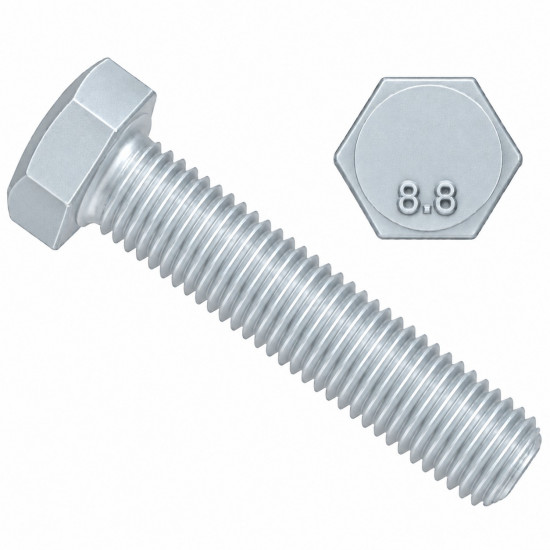 Šroub šestihranný celý závit DIN 933 M24x300-8.8 pozink - N2