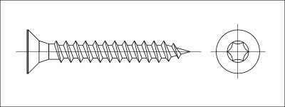 Vrut zápustný TORX 6x50 zinek žlutý - N2