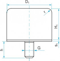Silentblok - doraz válcový se šroubem typ GP-1G 80x63 M12x37 - N1