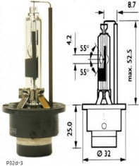 Xenonová výbojka D2R 85V 35W P32d-3, NARVA - N1