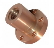 Matice trapézová kruhová přírubová levý závit DIN 103 Tr44x7 bronz - N1