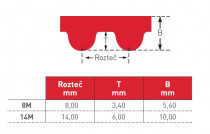 Řemen ozubený 264 8M 65 Gates Powergrip GTX - N1