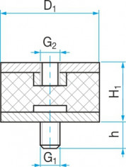 Silentblok typ 2 - 60x30 M10x28 - N1