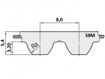 Řemen ozubený 992 S8M 300 optibelt STD - N1