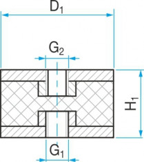 Silentblok typ 3 - 150x100 M20 - N1