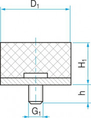 Silentblok typ 4 - 40x30 M10x20 - N1