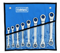 Sada - ráčnový oboustranný klíč vyhnutý 5 - NAREX°, 230838R.608 - DIN 3110, 8-dílná /5,5-17/ - N1