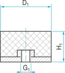 Silentblok typ 5 - 20x15 M8 - N1
