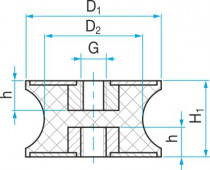 Silentblok TP3 - 15x12/15 M4x4 - N1