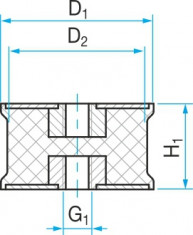 Silentblok SP3 - 100x95/75 M16/M16 - N1