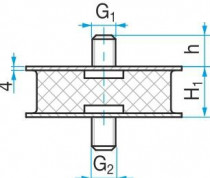 Silentblok KR1 - 105/55 M16x30/M16x30 - N1