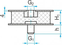 Silentblok KR2 - 105/40 M16x30/M16 - N1