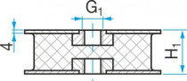 Silentblok KR3 - 105/55 M16/M16 - N1