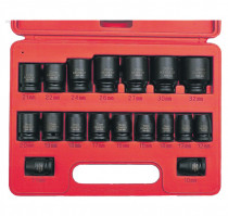 Sada rázových hlavic 1/2",10-32, 18.dílná sada Kennedy - N1