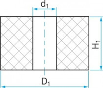 Silentblok - válcová pružina průchozí typ GP 40x12/25 - N1