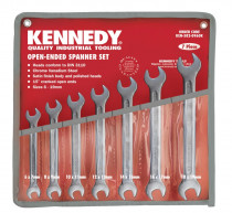 Sada klíčů DIN 3110 7 ks maticové ploché průmyslové chrom - metrický 6-19 mm, Kennedy KEN5820960K - N1