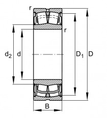 FAG WS 22216-E1-XL-2VSR-H40-C4 soudečkové ložisko bez mazací drážky - N1