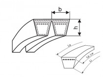Klínový řemen násobný 3-SPA 4000 Lw optibelt KB VB - N1