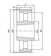 Řemenice TB 150 5M 15 optibelt ZRS na Taper Lock - N1
