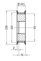 Řemenice TB 38 8MDC 36 optibelt ZRS DC na Taper Lock - N1