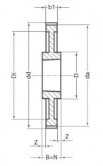 Řemenice TB 112 8MDC 36 optibelt ZRS DC na Taper Lock - N1