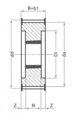 Řemenice TB 64 8MDC 62 optibelt ZRS DC na Taper Lock - N1